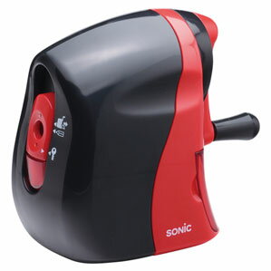 ソニック 手動鉛筆削り かるハーフ 黒赤 SK-802-R