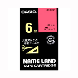 Casio （Nameland） - カシオ CASIO ネームランドテープ 6mm 赤 XR-6RD