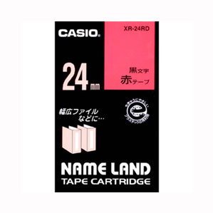 カシオ CASIO ネームランドテープ 24mm 赤 XR-24RD