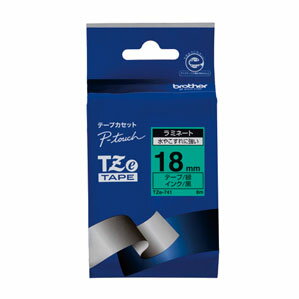 ブラザー TZeテープ 18mm 黒文字 緑 TZE-741 ブラザー TZeテープ 18mm 黒文字 緑 TZE-741
