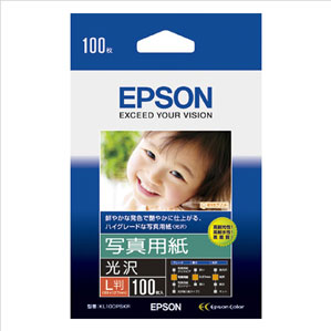 エプソン EPSON 写真用紙 光沢 L判 100枚 KL100PSKR