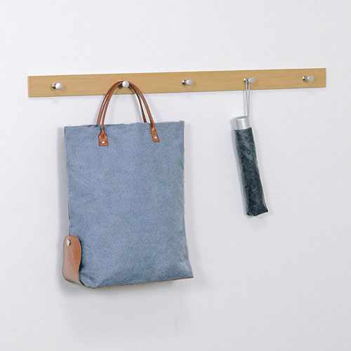 コートハンガー 玄関 おしゃれ ハンガーフック 5連フック ナチュラル 40cm