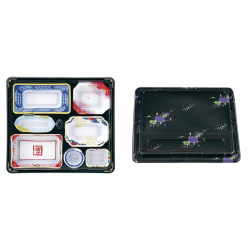 Disposable - アヅミ産業 ワンウェイ 会席膳セット 蓋三彩 20セット入 T-205
