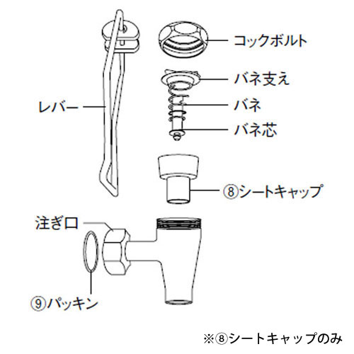 KINGO ジュースディスペンサー用 部品 シートキャップ B型用