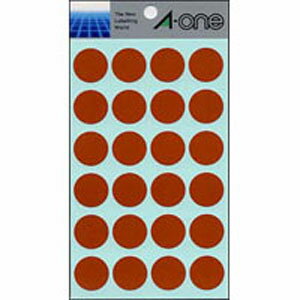 エーワン カラーラベル 20mm丸 茶 07047