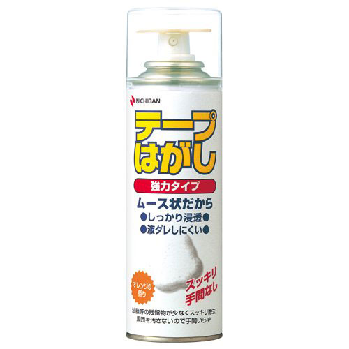 -------------------------------------------------------------- 画像はイメージです。 ※ PC環境により実際の色味や質感と異なって表示される場合がございます。 ※ 部品・パーツなどの一部の商品では本体の商品画像を使用しております。 ※ 製品の仕様・画像・パッケージは、メーカー側から予告なく変更される場合があります。 -------------------------------------------------------------- テープやのり残りを強力除去！油膜等の残留物が少なくすっきり除去。周囲を汚さないので手間いらず。テープやのり残りを強力除去できるムース状のテープはがし。ムース状なので液ダレしにくく、ガラス等の垂直面に使えます。※シールの素材によっては、はがれにくいものもございます。■ 入数： 1本■ 容量： 220ml■ 除去用ヘラ1枚付 【メーカー・ブランド】 NICHIBAN / にちばん テープ剥がし / 貼・切用品 【#154】