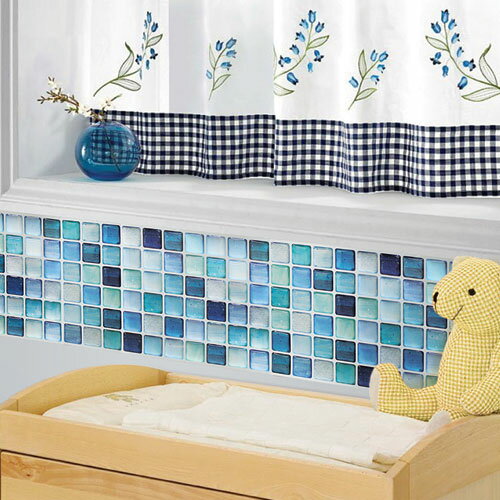 マスターリンクス Dream Sticker タイルシール N-ブルー 376mm×134mm×1mm TS-2749-ALT-10 貼るだけ リメイク DIY