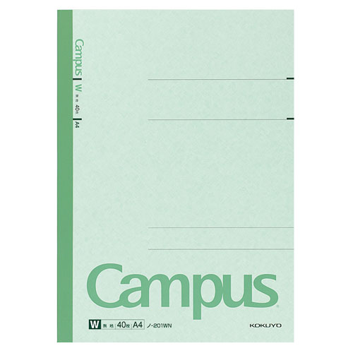 コクヨ キャンパスノート 特殊罫 1号（A4）無地40枚 ノ-201W