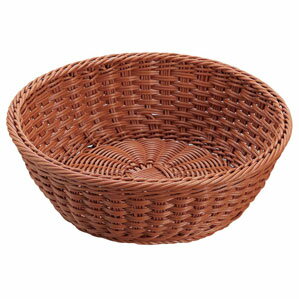 シンドー 抗菌樹脂 丸型バスケット DS106 30型 ブラウン