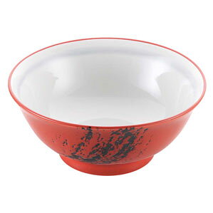 磁器 中華食器 赤釉筆流し 高台丼 6.5寸