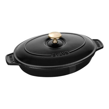 【送料無料】ストウブ staub オーバルホットプレート 蓋付 23cm 黒 40509-582 RST3701