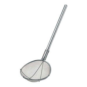 新越金網 TS 18-8 パイプ柄スイノー型給食用すくい網短柄 6.5メッシュ
