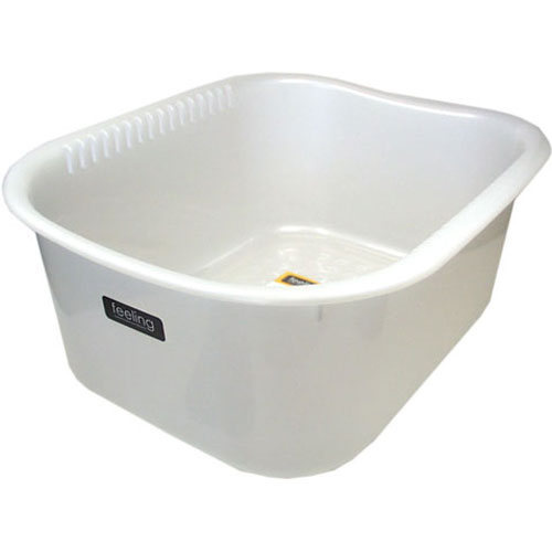 イノマタ化学 洗い桶 フィーリング 角型 35cm幅 パールホワイト
