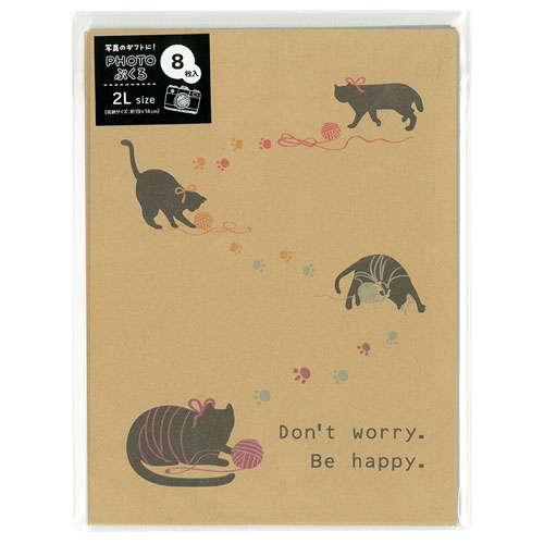 ナカバヤシ PHOTOぶくろ 2L判サイズ ネコ柄 PEV-2L-102