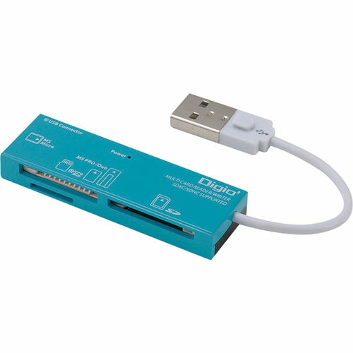 ナカバヤシ Digio2 USB2.0 マルチカードリーダーライター ブルー CRW-5M69BL