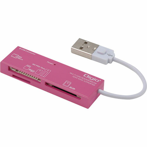 ナカバヤシ Digio2 USB2.0 マルチカードリーダーライター ピンク CRW-5M69P