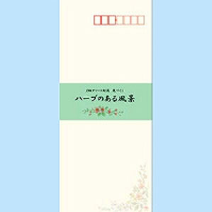 日本ノート ハーブのある風景 長形4号 封筒 FU610