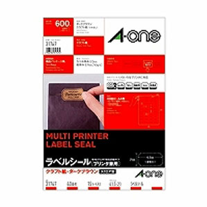 エーワン ラベルシール クラフト紙 ダークブラウン A4判 40面 ス...