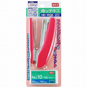 マックス ホッチキス 20枚とじ ブリスタパック 10号針付 ピンク HD-10DK
