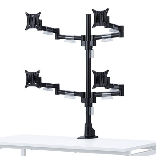 メーカー直送 サンワサプライ 水平多関節液晶モニタアーム 4面 CR-LA1505BK