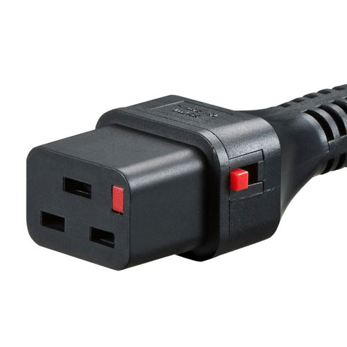サンワサプライ 抜け防止ロック電源コード 5m ブラック APW15-C20C19LK05