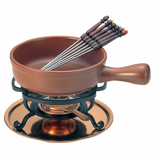 新光金属 チーズフォンデュセット T-200 陶器鍋付
