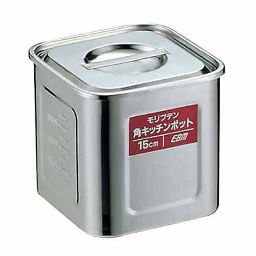 EBM モリブデン 角型キッチンポット 目盛付 18cm