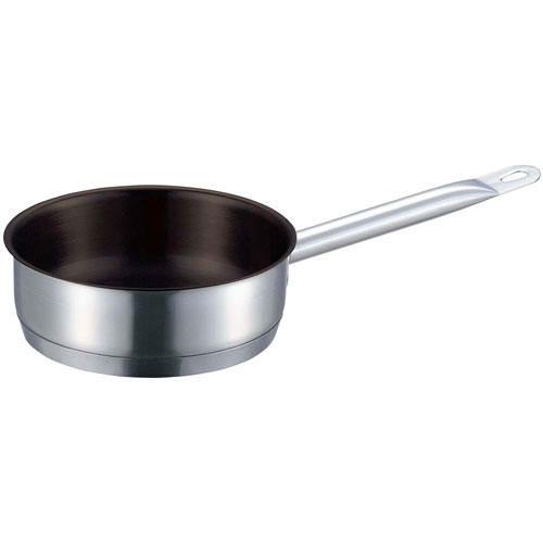 EBM 18-8 プロシェフ IH 浅型片手鍋 18cm 蓋無 ノンスティック