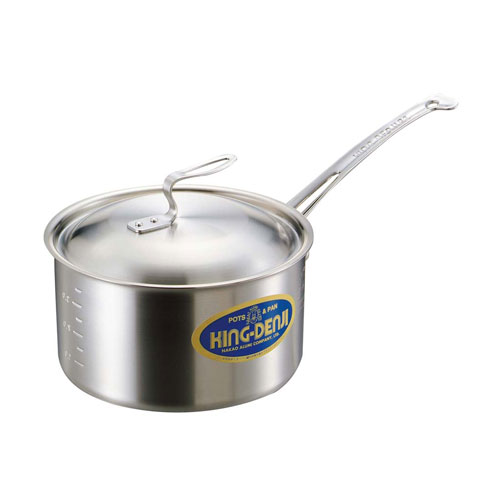 中尾アルミ製作所 ニューキングデンジ 深型片手鍋 目盛付 18cm