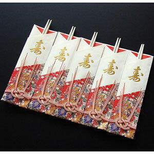 Disposable Chopsticks - ヤマコー お祝い箸 友禅 5膳入 26024