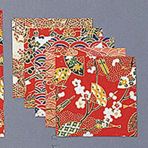 ヤマコー 友禅和紙 赤絵・2.5寸 100枚（各20枚x5柄） 64240