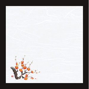 ヤマコー 4寸四季彩雲竜敷紙 梅 100枚 68801