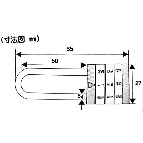 和気産業 WAKI ツル長丸文字合せ錠 28mm BH-206
