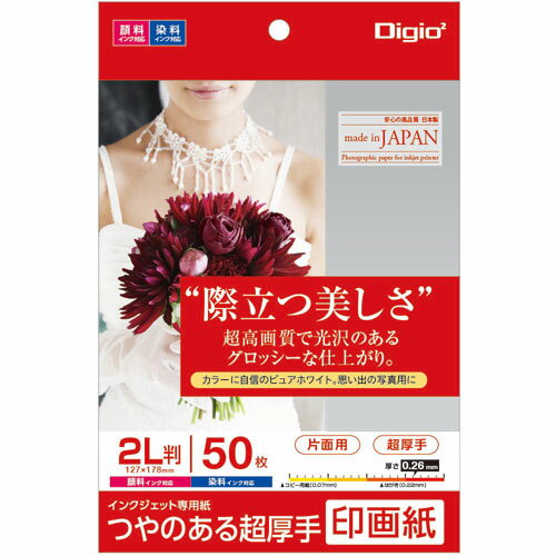ナカバヤシ Digio2 インクジェットプリンタ用紙 2L判 50枚 JPSK2-2L-50