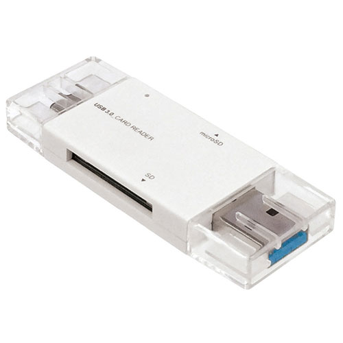 ナカバヤシ Digio2 USB3.0 Type-Cカードリーダー/ライター SD+microSD用 ホワイト CRW-DC3SD71W