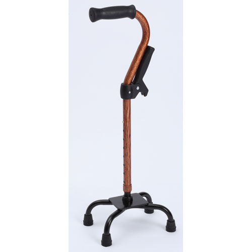 フジホーム 四点杖 補助グリップ付き 伸縮 木目ブラウン WB3802