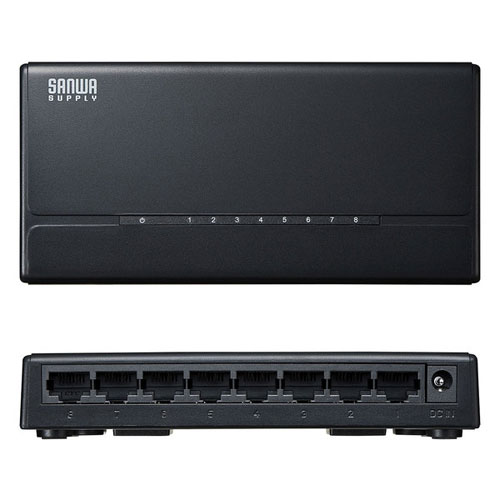 サンワサプライ スイッチングハブ 8ポート マグネット付き LAN-SWHP801BK