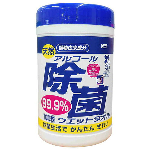 -------------------------------------------------------------- 画像はイメージです。 ※ PC環境により実際の色味や質感と異なって表示される場合がございます。 ※ 部品・パーツなどの一部の商品では本体の商品画像を使用しております。 ※ 製品の仕様・画像・パッケージは、メーカー側から予告なく変更される場合があります。 -------------------------------------------------------------- 天然アルコール使用(植物由来原料使用)の除菌ウエットボトル ●アップルフェノン、緑茶エキス配合で除菌、抗菌、消臭。 ●ヒアルロン酸追加配合。 ●フィルムには環境配慮したバイオマスインキを使用。 ■表示成分/全成分 水、エタノール、PG、セチルピリジニウムクロリド、安息香酸、ベンザルコニウムクロリド、キトサン、チャ葉エキス、アップルフェノン、リン酸3Ca、銀、植物抽出物、パラベン、ヒアルロン酸Na、フェノキシエタノール ■使用方法 (1)ボトルのキャップを外し、フィルムを取り除きます。 (2)ロールの中心からタオル1枚をつまみあげます。 (3)つまみあげたタオルの真ん中をつまんで内側から取り出し穴に通します。 (4)キャップを閉め、斜めに引き出してお使いください。 ■使用上の注意 ウエットタオルをテーブルなどの上に長時間放置しないでください。 ペンキやニスの塗装面、白木や壁紙などは変色・変質の恐れがあるので、ご注意ください。 スチロール製品や革製品には使用しないでください。 家具、家電等を拭く際は、メーカー様の取り扱い説明書をご確認してください。 アルコール過敏症の方や皮膚の弱い方がご使用した場合、また長時間ご使用した場合に手が荒れる恐れがありますのでご注意ください。 手荒れが気になる場合は、ゴム手袋等をご使用ください。 液が目に入った場合はすぐ水で十分に洗い流してください。 水に溶けませんので、水洗トイレ等には流さないでください。 アルコールを含むため、火の近くでの使用及び保管は避けてください。 開封後はお早めにご使用ください。 液晶画面等には使用しないでください。 一度使用したシートは再度使用しないでください。 高温になる場所、直射日光の当たる場所には置かないでください。 乳幼児の手の届かないところに保管してください。 使用後は乾燥を防ぐため、フタをしっかり閉めてください。 ごみの分別にあたっては、自治体の区分にしたがってください。 本品は拭きとった後の菌を減少させるもので、すべての菌等を除去するわけではありません。 ※本体容器の取り出し口には寿命がありますのでシートが切れにくくなったら新しい容器に交換してください。 ■原産国 日本 【メーカー・ブランド】 KOYO KASEI / こーよーかせい 【#194】　