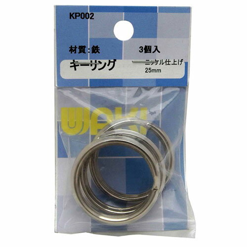 和気産業 WAKI キーリング ニッケル仕上げ 25mm 3個入 KP002