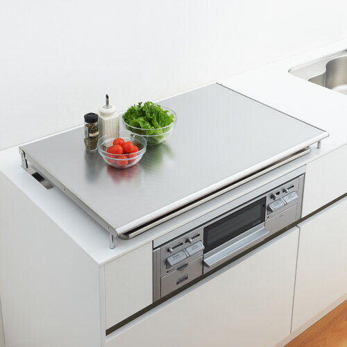 ヨシカワ 使う時だけ レンジガード 75cm コンロ用 日本製 レンジガード おりたたみ ステンレス ガスコ..