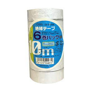 樂天商城 - オーム電機 絶縁テープ 10m 6個入 白 DE19106W