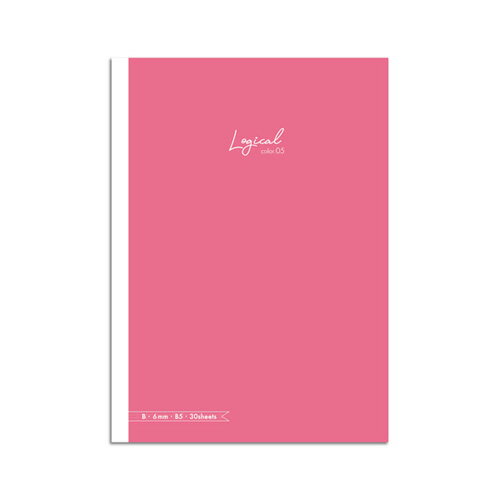 ナカバヤシ スイングロジカルカラーノート ピンク セミB5 B罫 30枚 NB504B-P-5