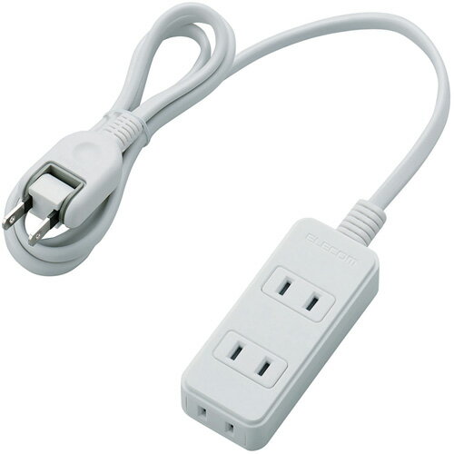延長コード 電源タップ 1m 2ピン 3個口 雷ガード機能付 スイングプラグ 白 T-KS02-2310WH エレコム