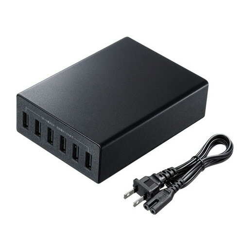 サンワサプライ USB充電器 6ポート 合計12A ブラック ACA-IP67BK サンワサプライ USB充電器 6ポート 合計12A ブラック ACA-IP67BK