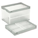 岐阜プラスチック 折りたたみコンテナー 蓋なし 50L 透明グレー CB-S51NRL GLTM