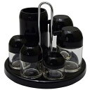 エンテック きのこ 調味料入れ7pcs.セット 黒 K-5108B