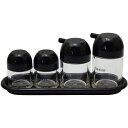 エンテック きのこ 調味料入れ5pcsセット 黒 K-5111B