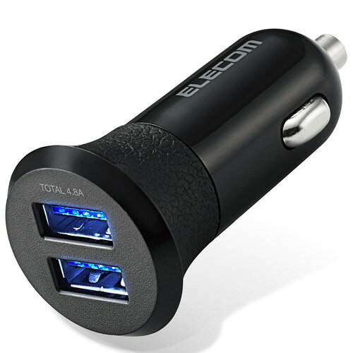 ���쥳�� ELECOM ���������㡼���㡼 2USB�ݡ��ȼ�ư���� 4.8A �֥�å� MPA-CCU10BK