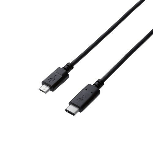 エレコム ELECOM USB2.0ケーブル C-microBタイプ 認証品 3A出力 0.5m ブラック U2C-CMB05NBK(2.0)