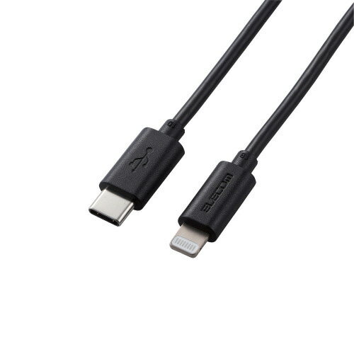 エレコム ELECOM iphone 充電 ケーブル 1m データ転送 タイプC-ライトニング 急速充電 Apple認証 純正品質 ブラック MPA-CL10BK